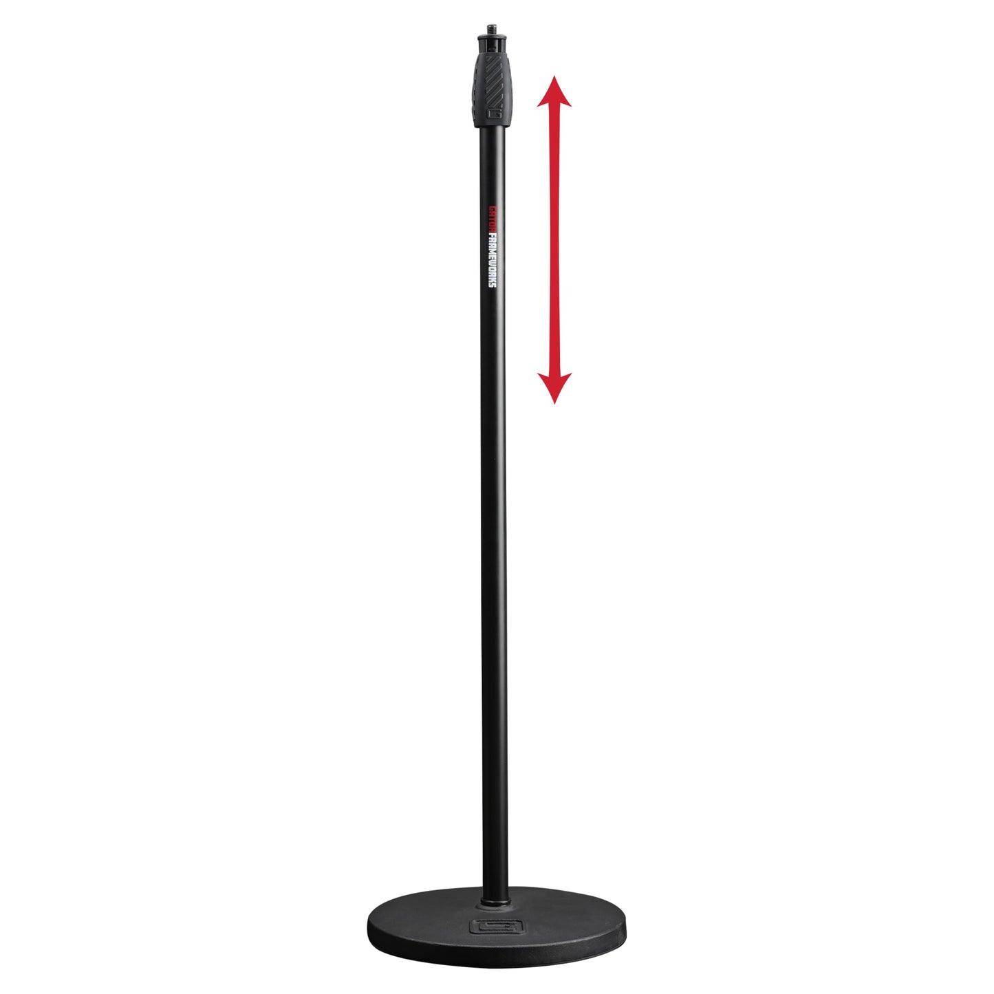 Gator Frameworks Microphone Stand with 10" Weighted Base and Soft Grip Twist Clutch Height Adjustment, (GFW-MIC-1000)