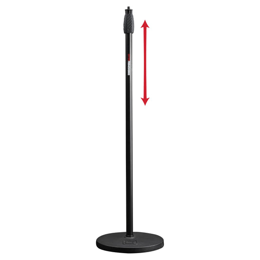 Gator Frameworks Microphone Stand with 10" Weighted Base and Soft Grip Twist Clutch Height Adjustment, (GFW-MIC-1000)