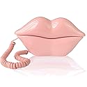 Landline Phones for Home, TelPal Corded Lip Phone, Retro Desktop Home Phone, Analog Novelty Mouth Telephone