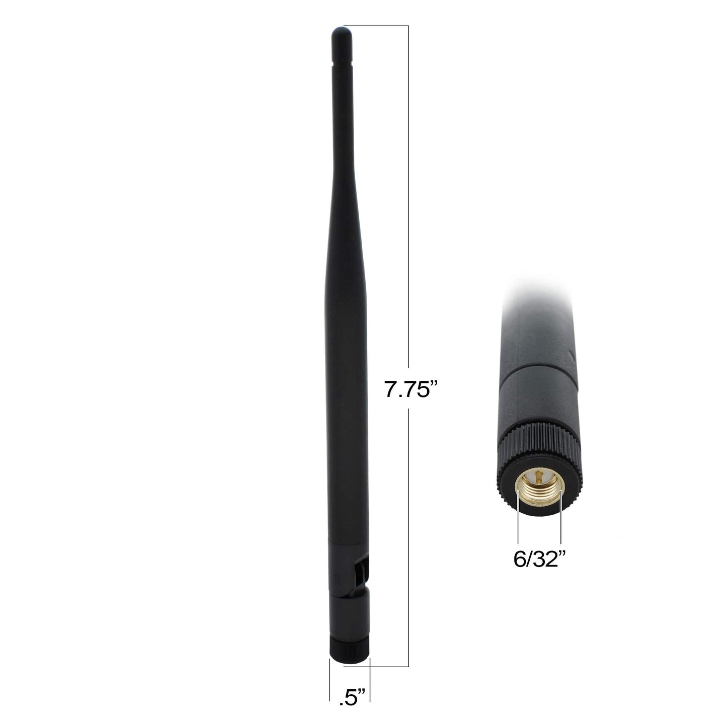 Shopcorp SMA Antenna - Omni Directional 3G 4G LTE Antenna, 5 dBi Gain, SMA Male Connector, 50 Ohm Impedance, 50W Max Power, Linear Vertical