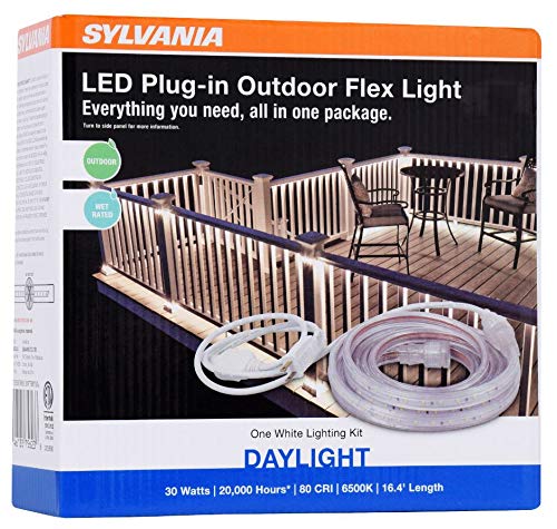 SYLVANIA LED Plug-in Outdoor Flex Light Strip Complete Lighting Kit 16.4 Inch, 6500K Daylight Color Temperature - 1 Pack