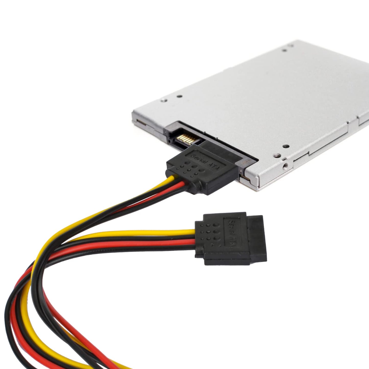 AccEncyc 3 Pack SATA Power Splitter - 15 Pin Extension Cable, 9.8 Inch, Supports HDD & SSD
