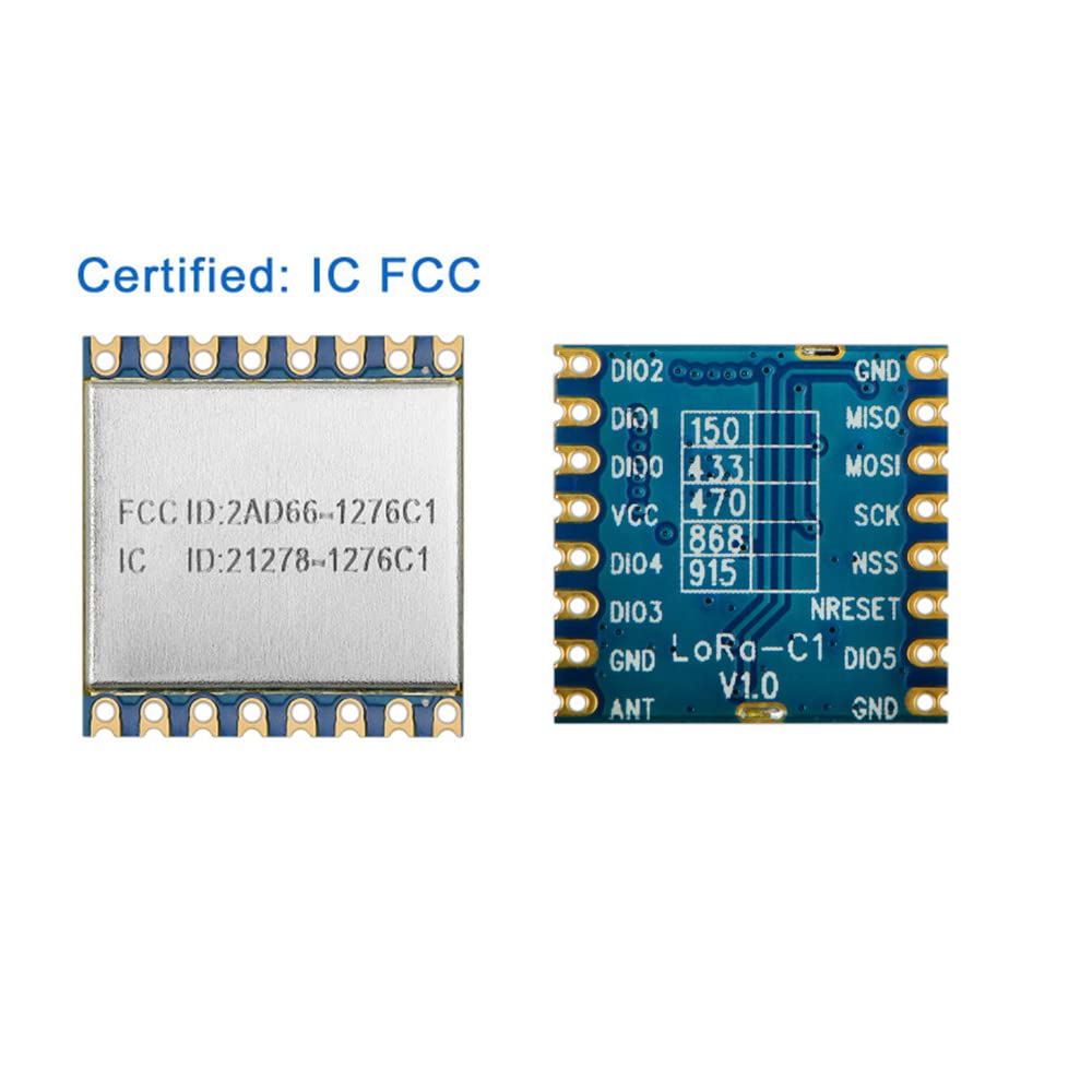 Lubeby Smart LoRa Ultra Long Range Transceiver, Compatible with RFM95W Wireless Transceiver Module 915MHz SPI Port SX1276 LoRa Module LoRa1276-C1 (2