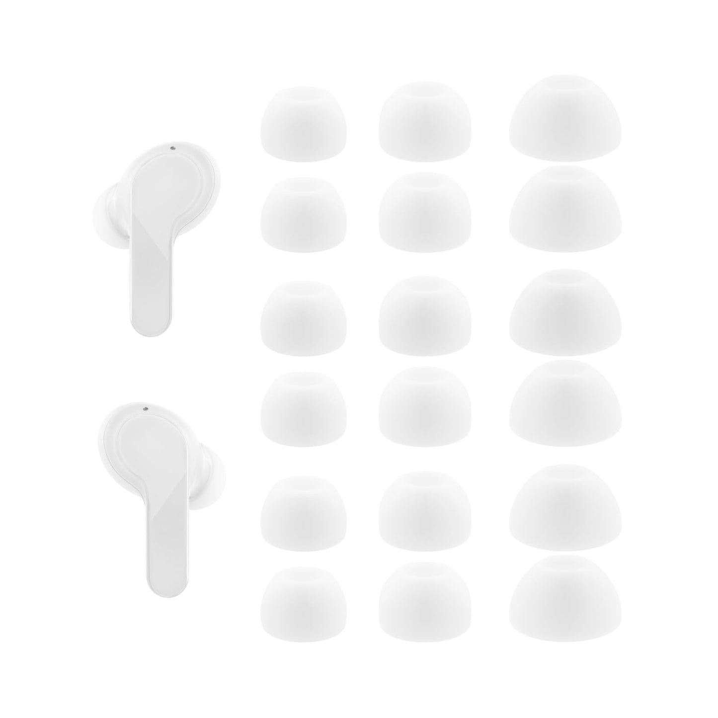 Ear Tips Replacement for JBL Vibe Beam/JBL Vibe Beam 2 / JBL Tune Beam Earbuds, Silicone Earbuds Tips, 9 Pairs (S/M/L) White
