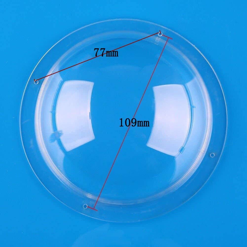 MEJOSER Diameter 3 inch(80mm)/4 inch(100mm)/6 inch(150mm) w/ 4 Holes Acrylic Dome Flange Clear Plastic Hemisphere Indoor/Outdoor CCTV Replacement