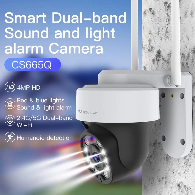 Cruiser 4MP 2.4G 5G Dual Band WiFi IP Camera Outdoor Human Detection Video Surveillance 2-Way Audio Color Night Vision AI Humanoid Tracking Sound