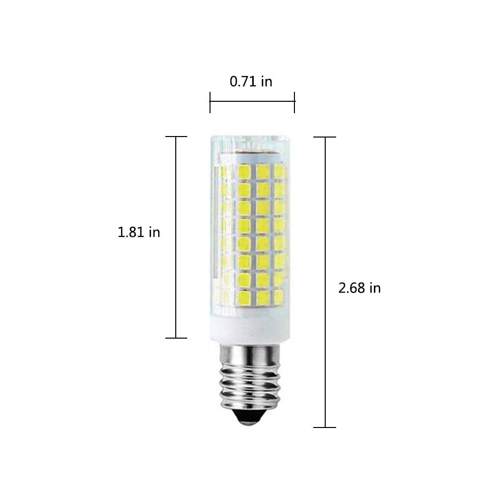 10W E14 LED Bulbs,Dimmable 100W Equivalent, 1000LM 6000K Daylight White, 102 LED 2835-SMD European Small Edison Screw Base, 120V for Cooker Hood, Salt