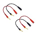 KOOKFJLLZ 2mm to 4mm Banana Plug Adapter Cable - Speaker Wire Connectors with Gold Plated Contacts, 8 Inch Audio Adapter for Amplifiers and Home
