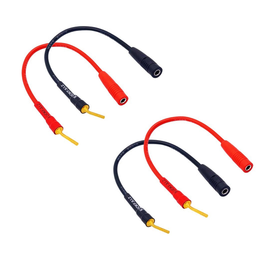 KOOKFJLLZ 2mm to 4mm Banana Plug Adapter Cable - Speaker Wire Connectors with Gold Plated Contacts, 8 Inch Audio Adapter for Amplifiers and Home