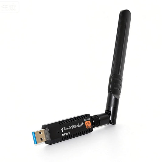 Panda Wireless® PAU0G AXE3000 Tri Band (2.4/5 / 6 GHz) WiFi 6E USB 3.0 Adapter - Windows 10/11, Zorin, MX Linux, EndeavourOS, Mint, Ubuntu, Manjaro