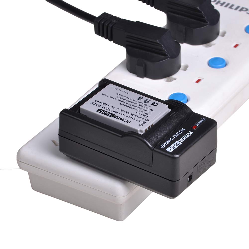 PowerTrust NB-5L Battery (3-Pack) and Fast Charger for Canon PowerShot S100 S110 SD700 is SD790 is SD800 is SD850 is SD870 is SD880 is SD890 is SD900
