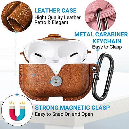 Maxjoy for AirPods Pro 2 Case Leather, Airpods Pro Leather Case Cover with Keychain Airpod Strap Compatible with Apple Airpod Pros 2nd Generation 2023