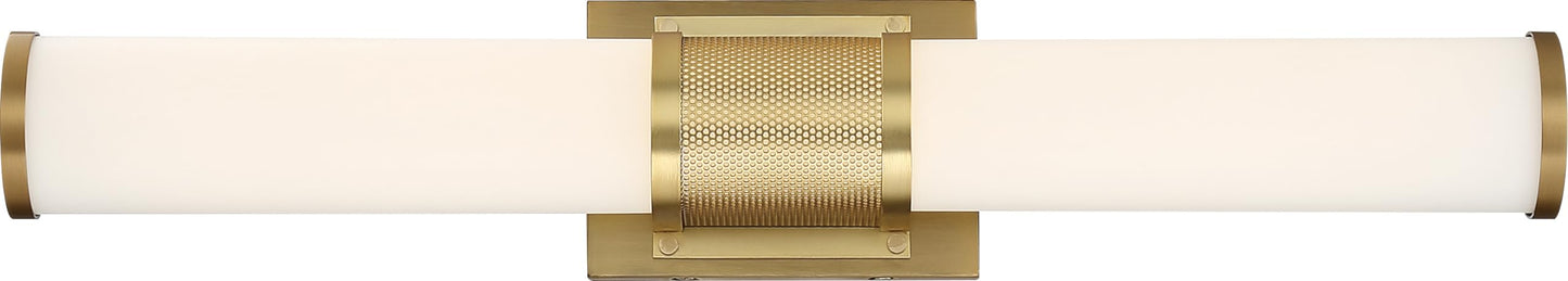 Nuvo 62/1602 Caper LED Vanity Brushed Brass with Frosted Lens, Gold