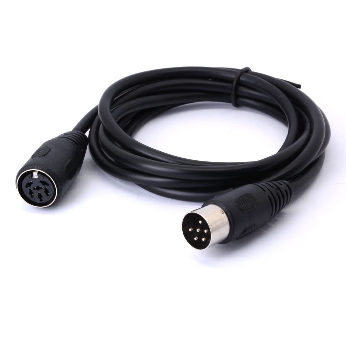 GLHONG Midi Din 6 Pin Plug Connector Extension Cable, 6 Pin Din Male to Female Plug AV Adapter Audio Socket for Digital Audio (1.5 M / 5 FT)