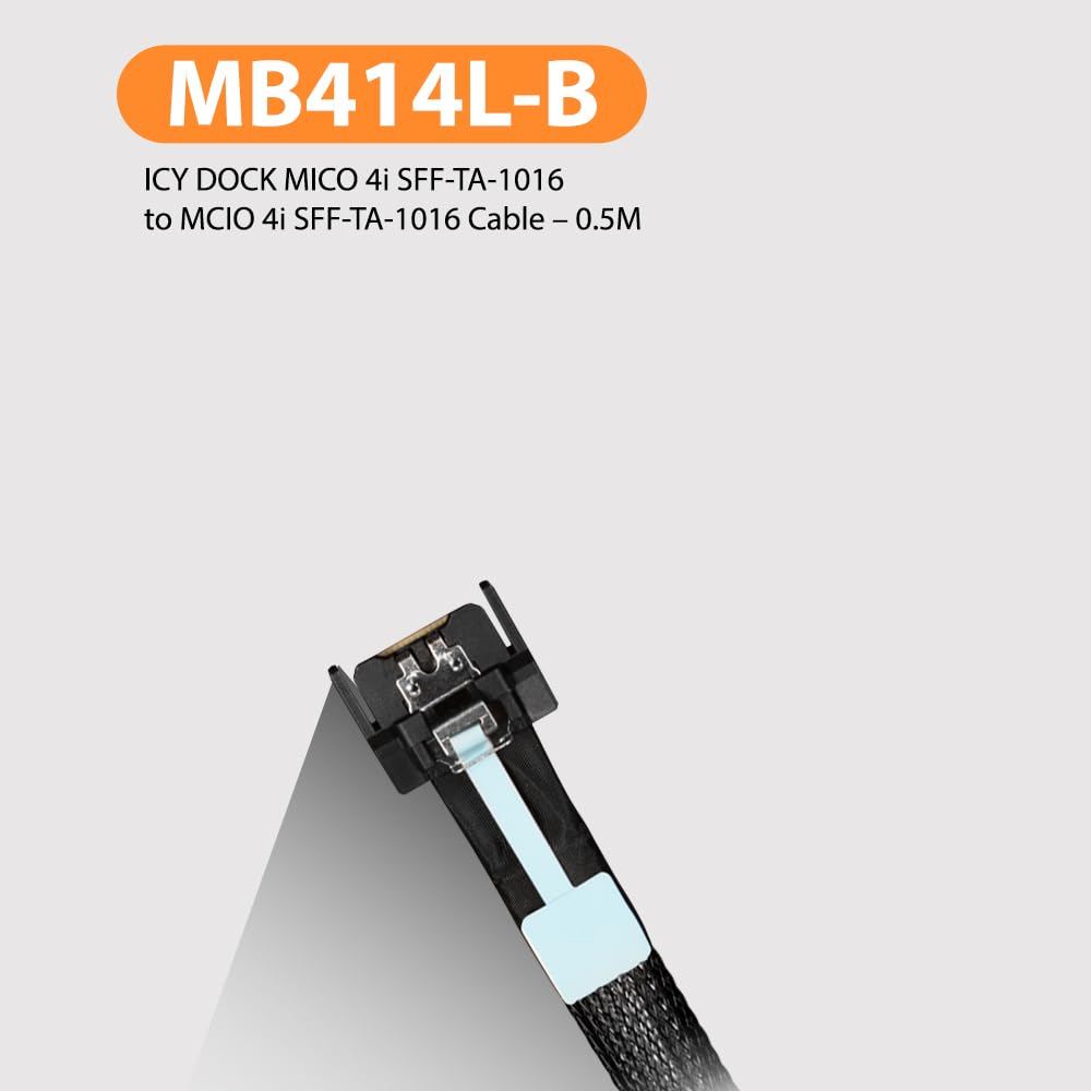 ICY DOCK Mico 4I SFF-A-1016 To Mcio 4I SFF-TA-1016 Cable - 0.5M - MB414L-B
