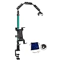 ARKON Mounts Remarkable Creator Pro+Plus Clamp Mount with Teal Extension Pole | Content Creators & Hobbyists | LED Light | Solid Clamp | Fits iPad