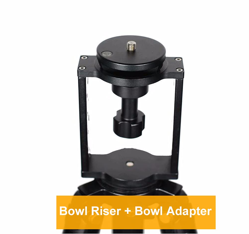 XINYING 100mm Bowl Adapter,Half Ball Flat to Bowl Adapter Converter with 3/8 inch Screw for Manfrotto Weifeng Video Tripod Fluid Head DSLR Rig Camera