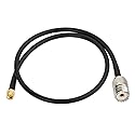 BINGFU Ham Radio Antenna Adapter SMA Male to UHF SO239 Female RG58 Coaxial Jumper Cable 60cm 2 feet for Handheld Marine VHF/Two Way Radio RTL SDR