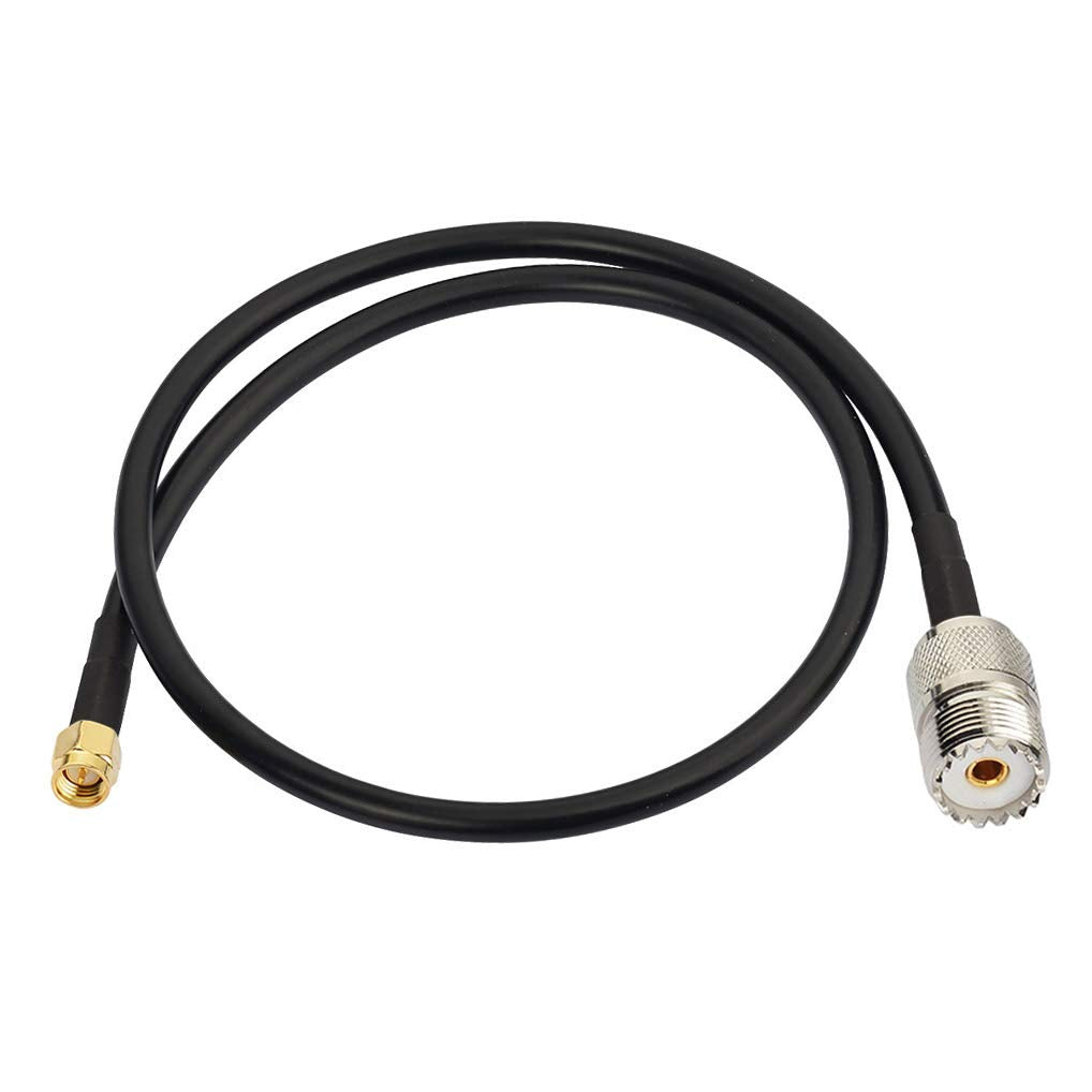 BINGFU Ham Radio Antenna Adapter SMA Male to UHF SO239 Female RG58 Coaxial Jumper Cable 60cm 2 feet for Handheld Marine VHF/Two Way Radio RTL SDR