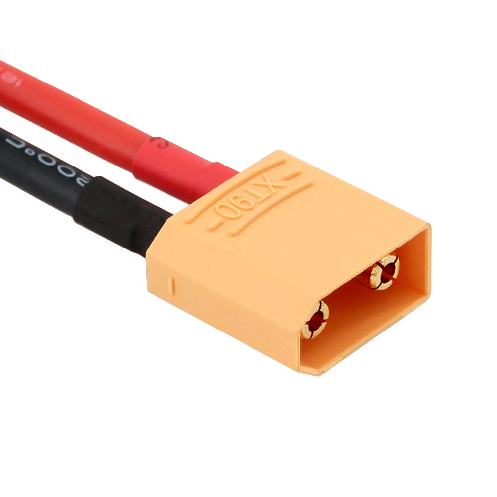 OliYin 2pairs XT90 Plug XT-90 Male Female Connector Silicone Wire with 3.93inch 10cm 12awg Battery Connect Cable(Pack of 2)