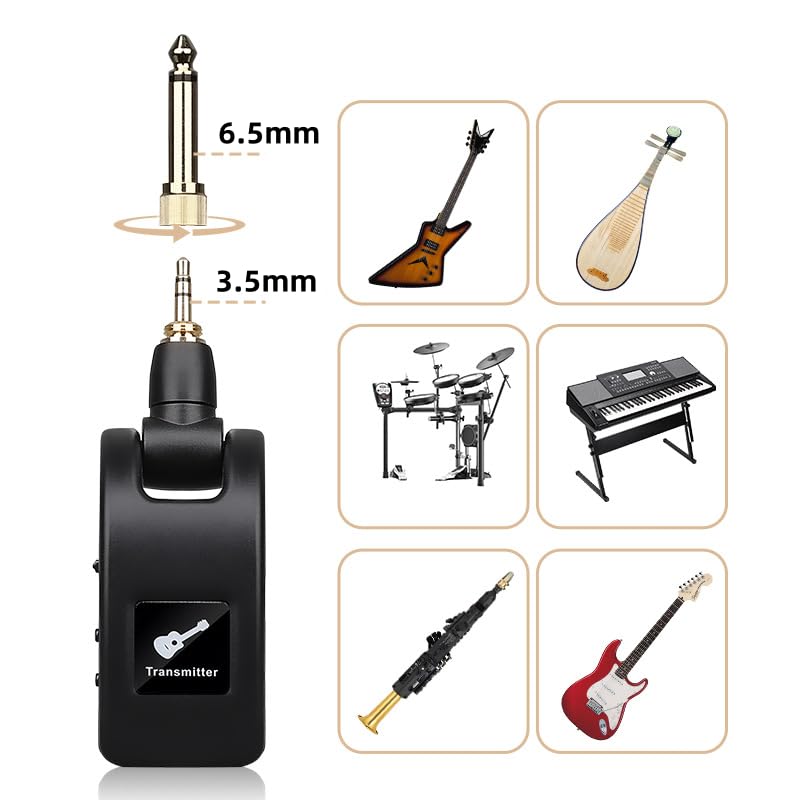 HUACAM Wireless transceiver, 2.4GHz Digital Transmitter & Receiver Kit, 100ft Range, Low Latency, 10-Hour Battery, Stage Performance, for Electric