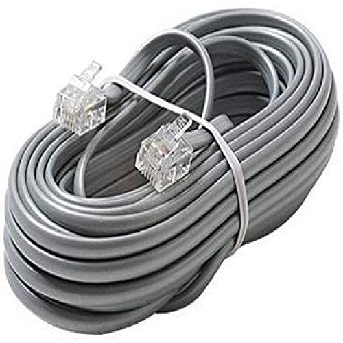 Great Lakes Communications Telephone Line Cord 25 Ft Silver Satin 4 Conductor New in a Factory Sealed Bag