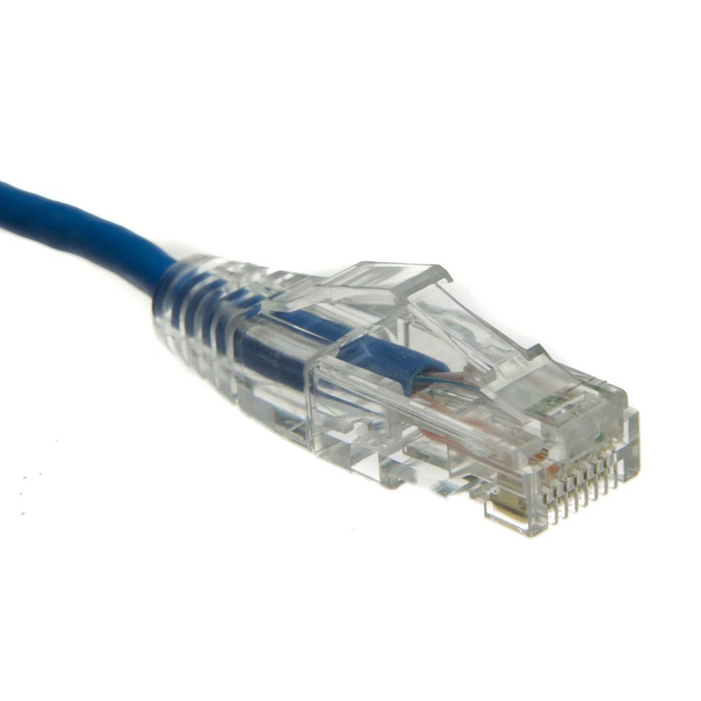 CableWholesale Cat6a Slim Ethernet Cable, 28AWG, 10 Gigabit, 20 ft, Blue