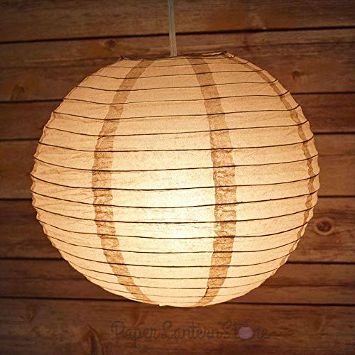 Quasimoon PaperLanternStore Decorative Paper Lantern - (10-Pack, 4-Inch, Dusty Sand Rose, Even Ribbing) Round Paper Lanterns - Ideal Wedding and Party