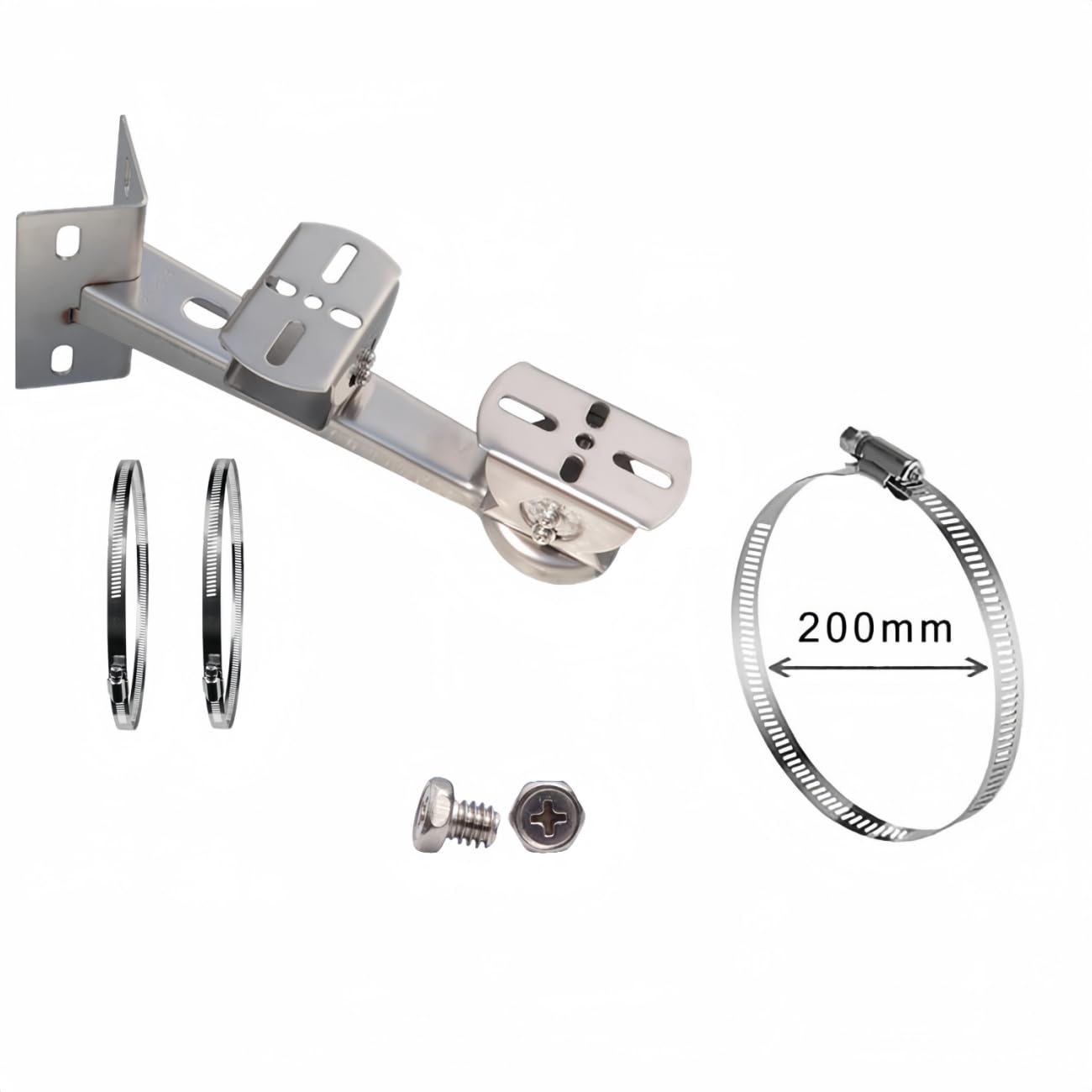 GledeYeTec Security Camera Corner Pole Mounting Bracket,Stainless Steel Wall Corner Mount Holder Pole/Column Mounting Camera Bracket for Double CCTV