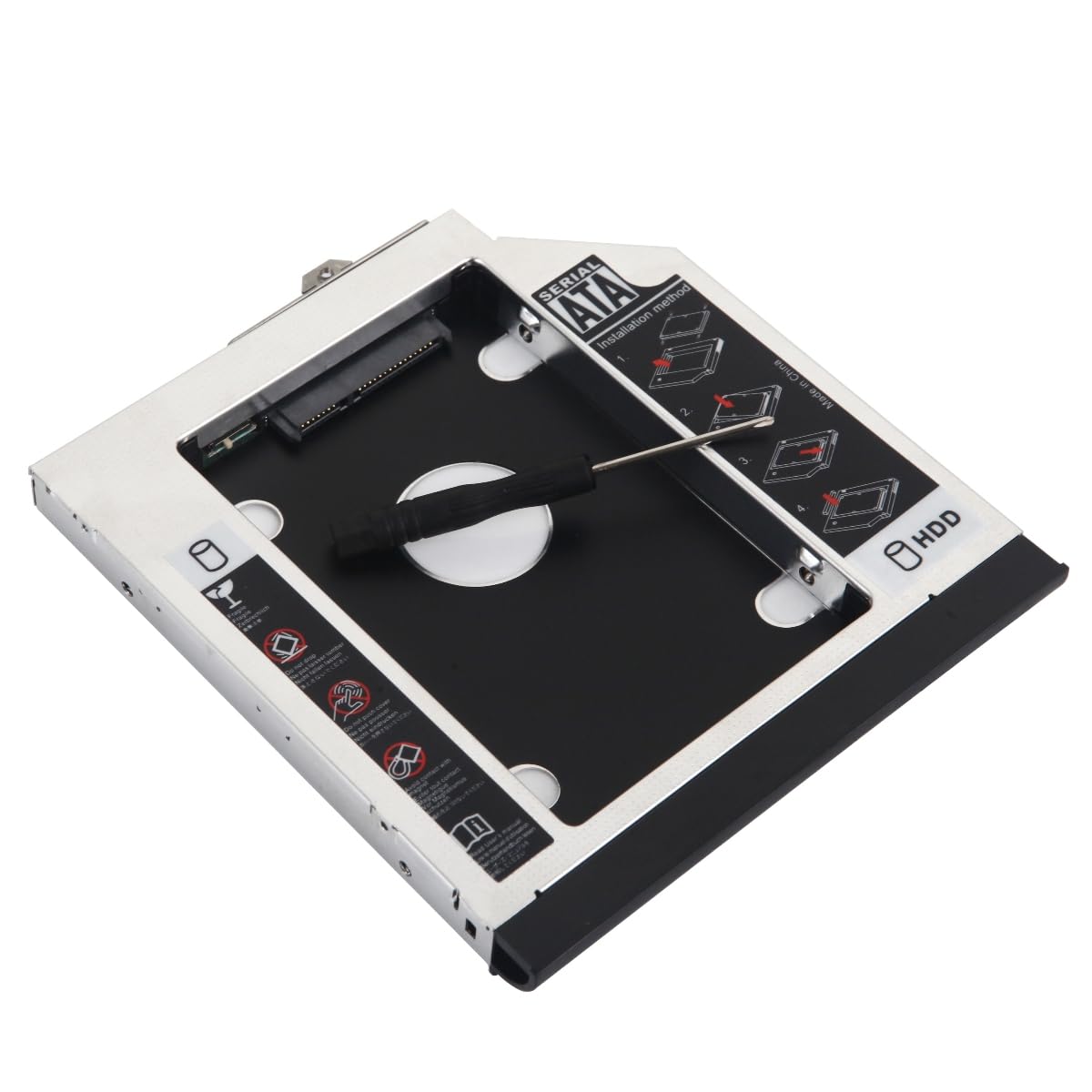 Deyoung 12.7mm 2nd HDD SSD Hard Drive Optical Bay Caddy Frame Tray for HP EliteBook 6930p 8440p 8530p 8540p with Matched Faceplate/Bezel and Mounting