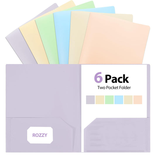 Plastic Folders with Pockets, 2 Pocket, Letter Size