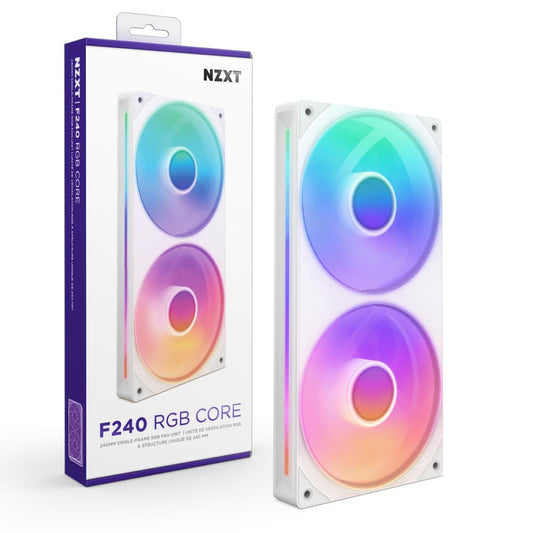 NZXT F240 RGB Core - 240mm Single-Frame RGB Fan Unit - White