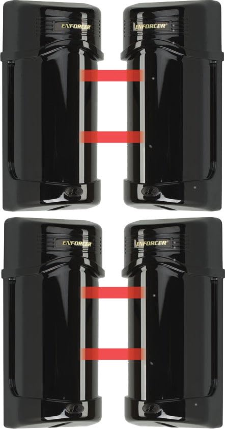 Seco-Larm E-960-D190Q Pack of 2 Enforcer Twin Photobeam Detectors; Built-in Beam Alignment System; Weatherproof; 190-feet Sensing Range Outdoor