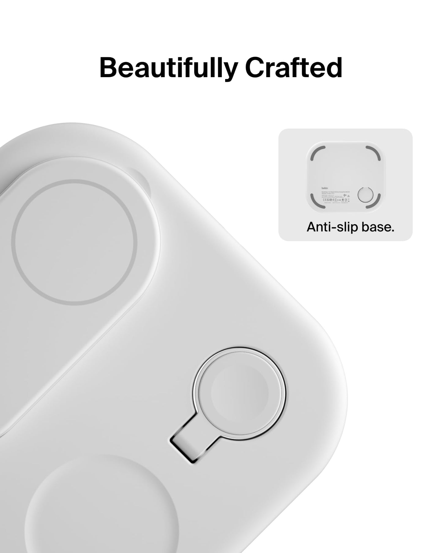 Belkin 3-in-1 MagSafe-Compatible iPhone Charger - Foldable Magnetic Qi2 Certified, MagSafe Charging Station for Phone, Apple Watch, AirPods - Wireless