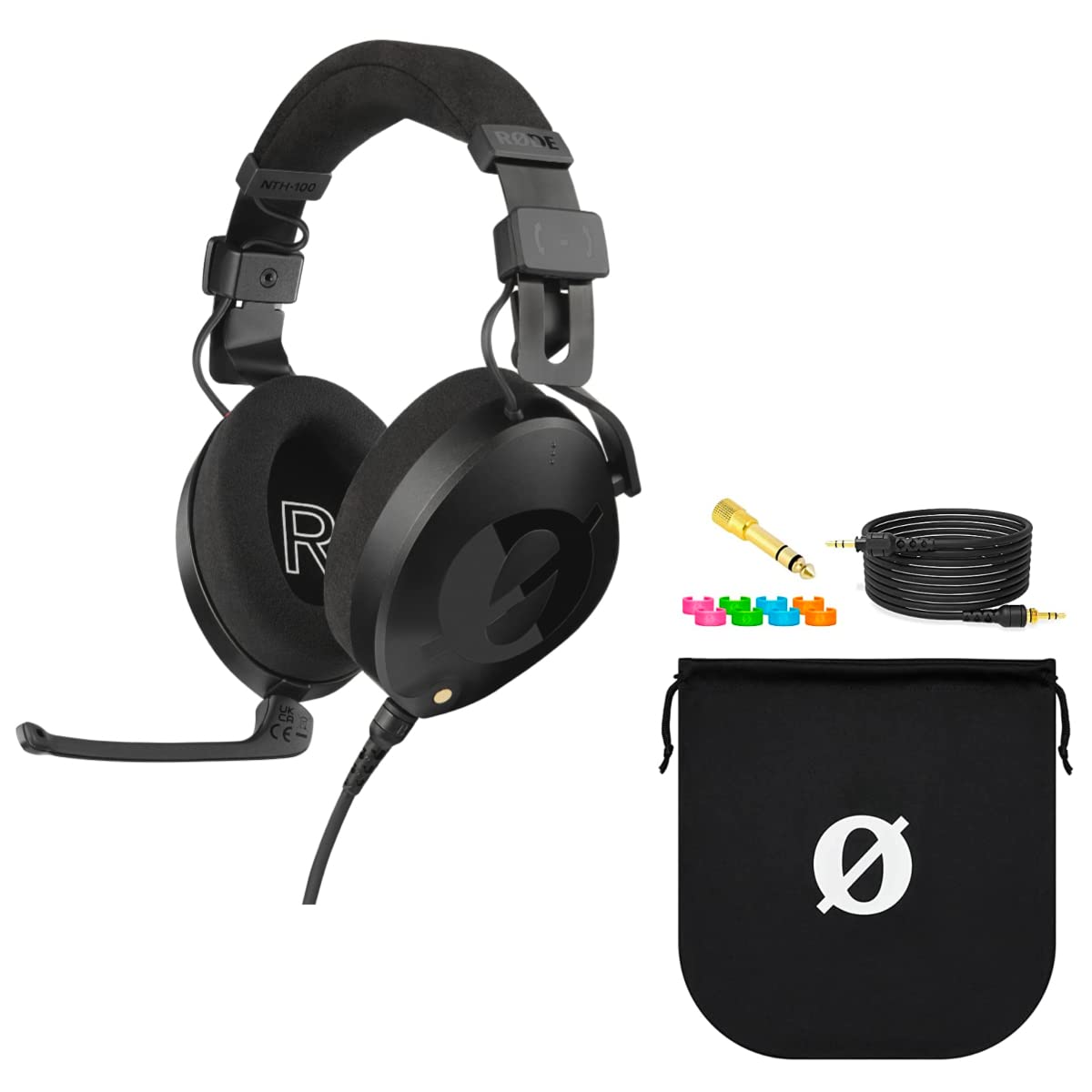 Rode NTH-100 Professional Over-Ear Headphones with Rode NTH-Mic Headset Mic and StreamEye Polishing Cloth
