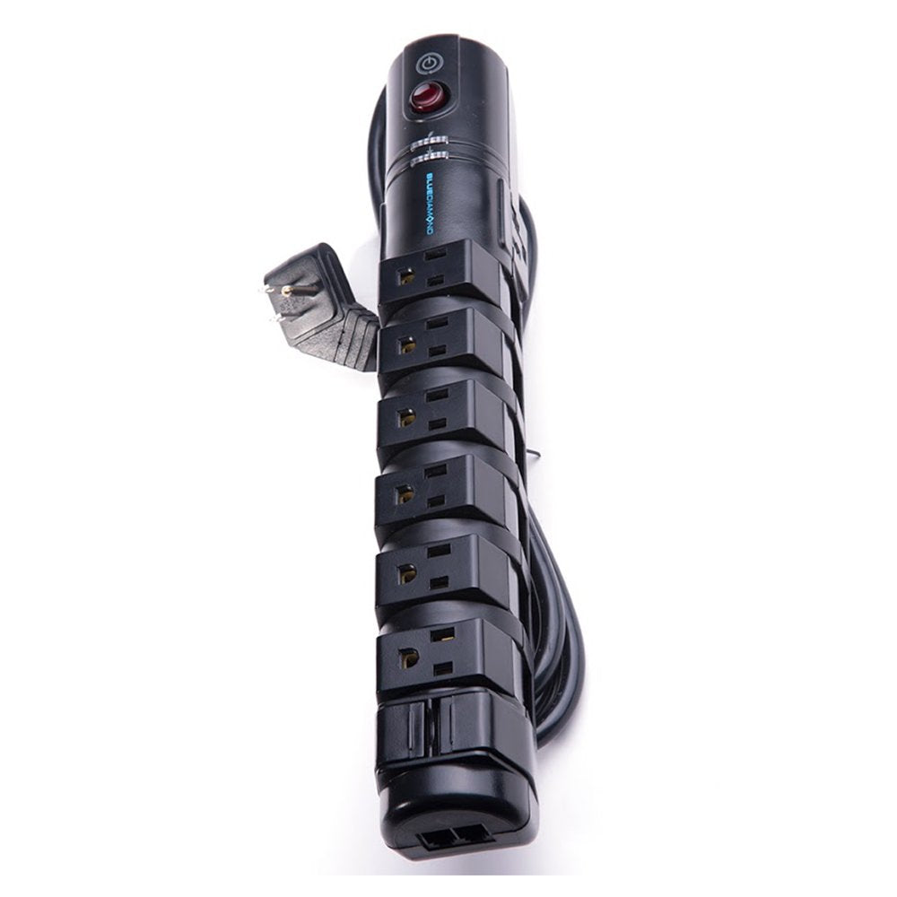 BlueDiamond 8-Rotating Outlets Surge Protector -With 2600 Joule & 6 Feet Heavy Dutty Cable & Flat Offset - Phone Line Protection