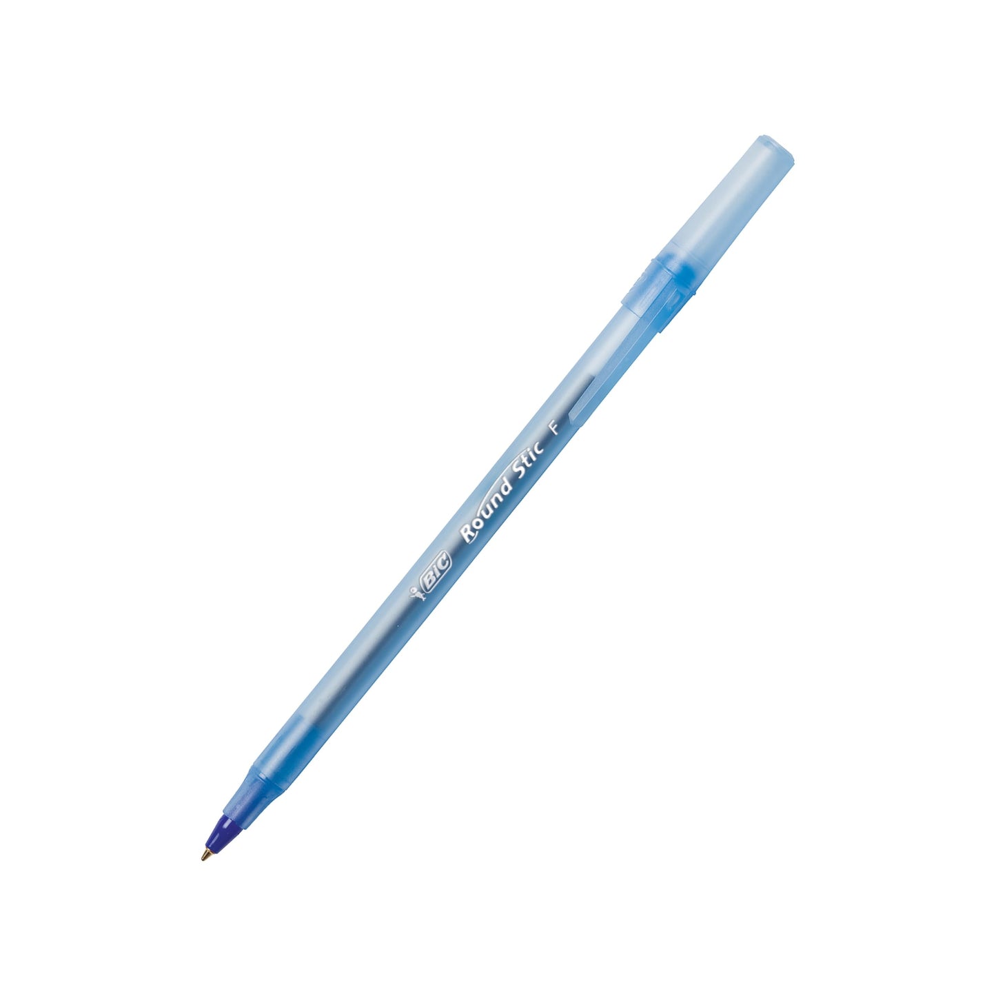 BIC Round Stic Xtra Precision Fine Blue Ballpoint Pens, Medium Point (0.8 mm), 12-Count Pack, Excellent Writing Pens