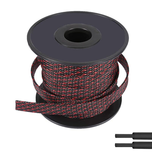 100ft - 1/8 inch Braided Cable Management Sleeve Cord Protector PET Expandable Braided Sleeving-Self-Wrapping Wire Loom for TV/Computer/Home