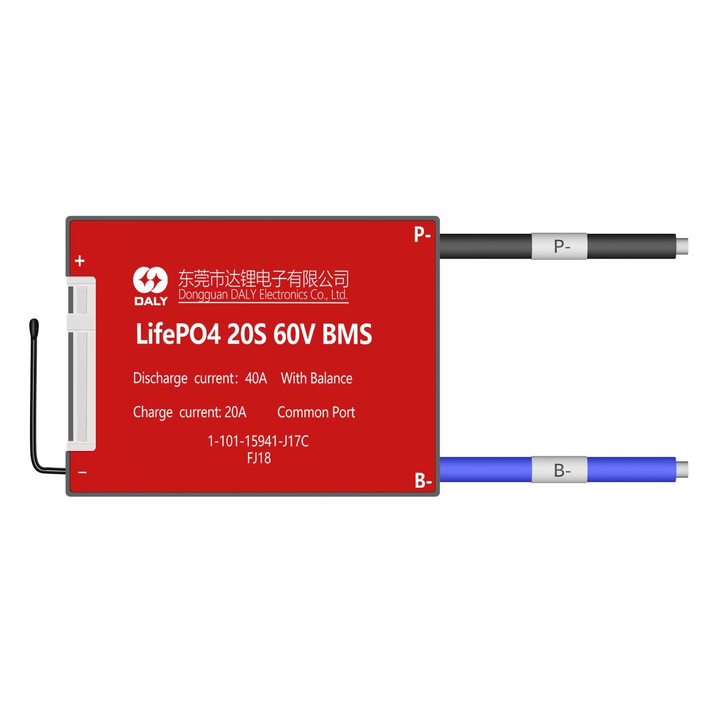 DALY BMS LiFePo4 20S 60V 40A PCB Battery Protection Board Common Port with Balance for 18650 Battery Pack