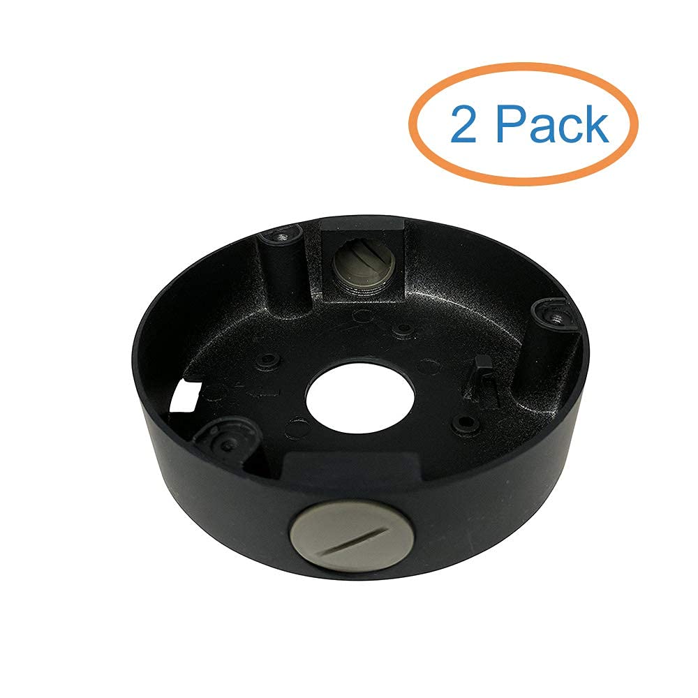 Kenuco Junction Box/Mounting Base hik-Compatible Turret Camera DS-2CD23x2 (2 Pack, Black)