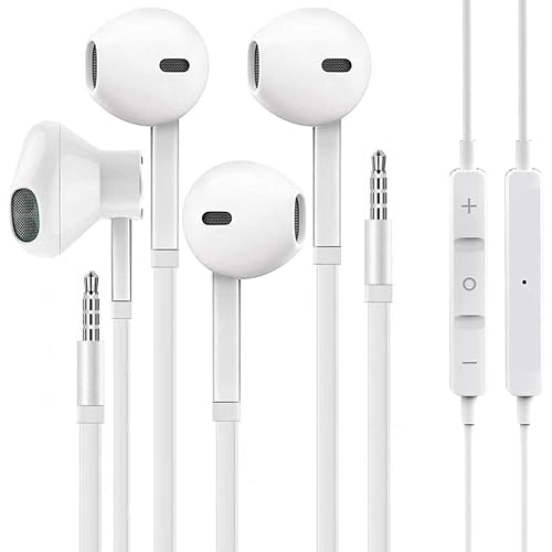 [2 Pack] WEIZY Aux Earbuds/Earphones, Vize 3.5mm Wired Headphones Noise Isolating Earphones Volume Control & Built-in Microphone Compatible