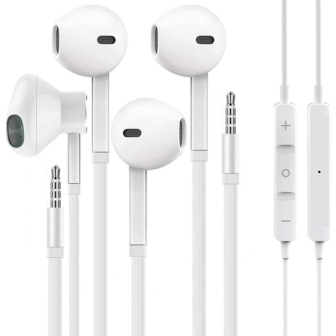 [2 Pack] WEIZY Aux Earbuds/Earphones, Vize 3.5mm Wired Headphones Noise Isolating Earphones Volume Control & Built-in Microphone Compatible
