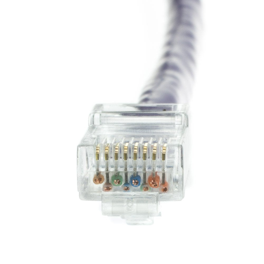 CableWholesale Cat5e UTP Ethernet Cable, Bootless, PoE, 100 ft, Purple