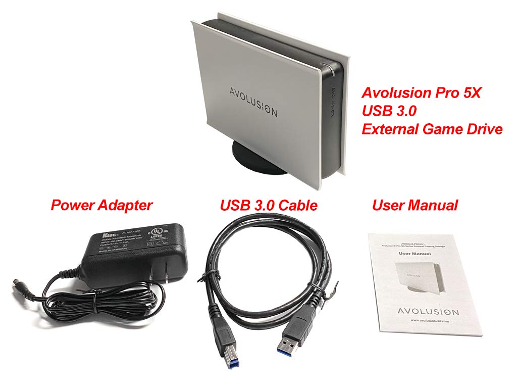 Avolusion PRO-5X Series 3TB USB 3.0 External Gaming Hard Drive for PS5 Game Console (White) (Renewed)