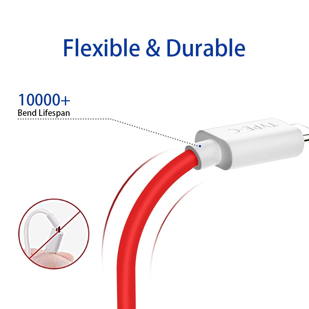 APETOO USB-A to USB-C Cable for OnePlus 15/15R/13/12/11 5G/10 Pro 6FT, 2-Pack A to C Cable for Warp-Charging 65W Super Fast Charge Cord for OnePlus 8