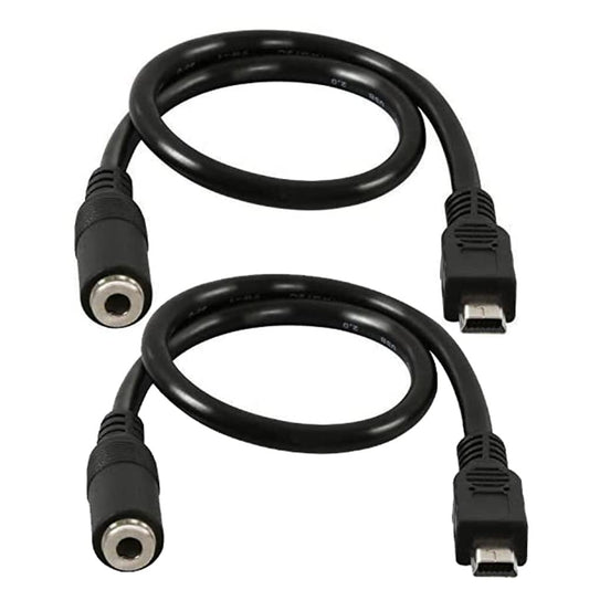 Wpeng Qaoquda (2-Pack) Mini USB Male to 3.5mm Female Audio Cable for Active Clip Mic Microphone Adapter Cord-1Feet