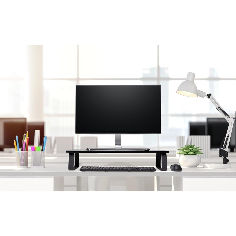 Kensington Extra Wide SmartFit Monitor Stand, Ergonomic Height Adjustable, for Monitors up to 32 Inches and MacBook M1/M2/M3/M4 (K55726WW) Black