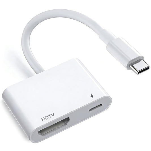 USB C to HDTV Adapter 4K@60Hz with 100W PD Fast Charging[MFi Certified], Compatible with iPhone 17/16/15 Pro Max, MacBook, iPad Pro, Galaxy S25