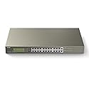 Tenda TEG1124P, 24 Port PoE Switch Gigabit with 24 x PoE+ @ 250W, Unmanaged Desktop/ Rackmount PoE Switch 24 Port, Plug & Play, Fan-Less Metal Design
