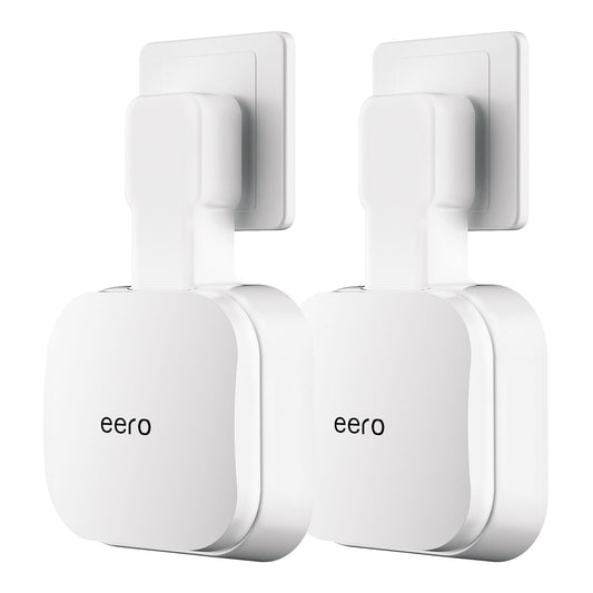 SENLEG eero 7 Wall Mount, No Drill Outlet Bracket Holder Only Compatible with eero 7 Dual-Band Mesh Router, Cable Management - Space Saving (2 Pack)
